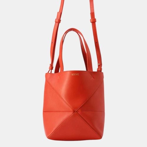 Loewe Orange Leather Puzzle Fold Tote Bag - Loewe - Modalova