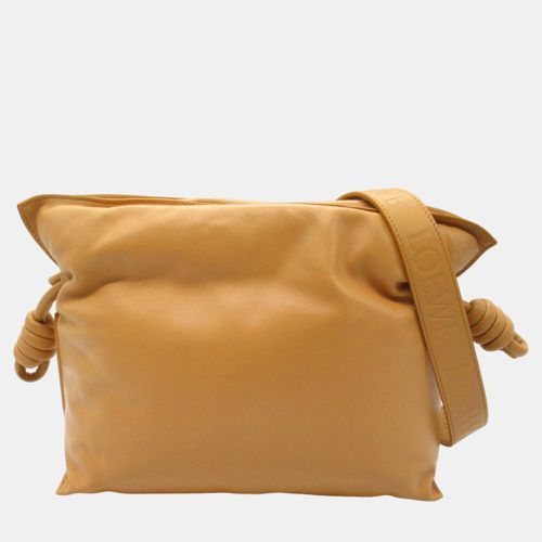 Loewe Flaco Clutch Medium Shoulder Bag Leather Brown Camel - Loewe - Modalova