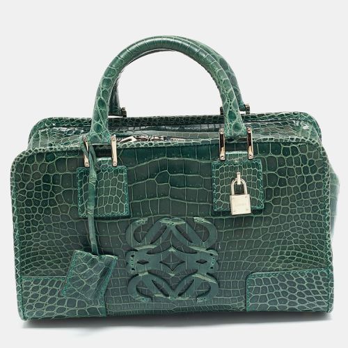 Loewe Green Crocodile Amazona Satchel - Loewe - Modalova