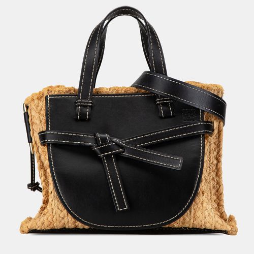 Loewe Small Raffia and Leather Gate Top Handle Bag - Loewe - Modalova