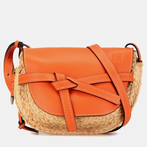 Loewe Brown/Orange Raffia Small Gate Crossbody Bag - Loewe - Modalova