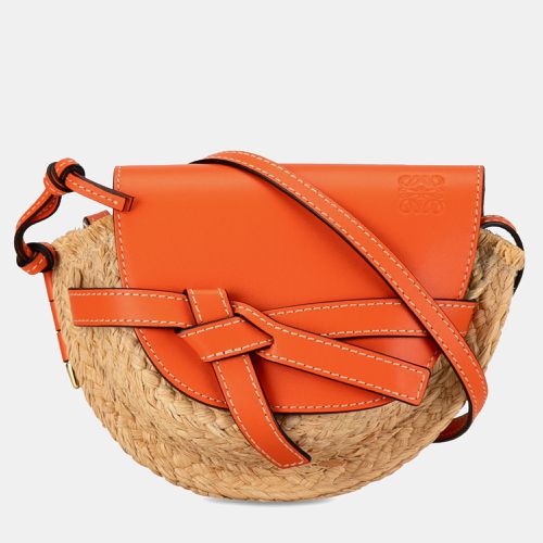 Loewe Orange Raffia Mini Gate Crossbody Bag - Loewe - Modalova