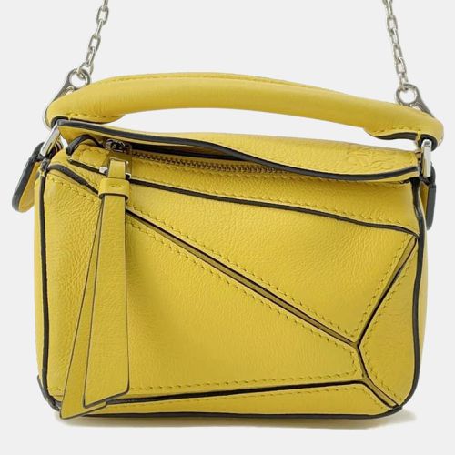 Loewe Yellow Leather Nano Puzzle Shoulder Bag - Loewe - Modalova