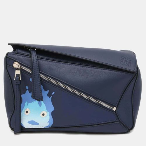 Loewe Blue Leather Ghibli Puzzle Shoulder Bag - Loewe - Modalova