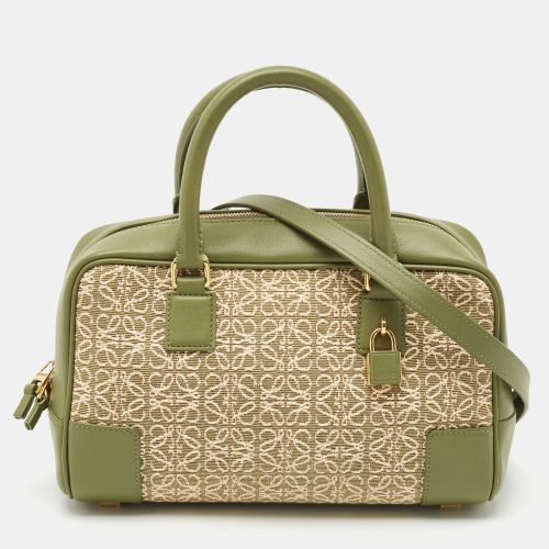 Loewe Military Green Jacquard Canvas and Leather Amazona 23 Bag - Loewe - Modalova