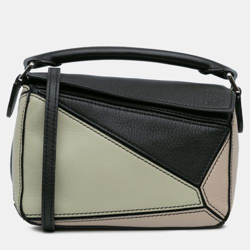 Loewe Black Grey Mini Tricolor Leather Puzzle Satchel - Loewe - Modalova