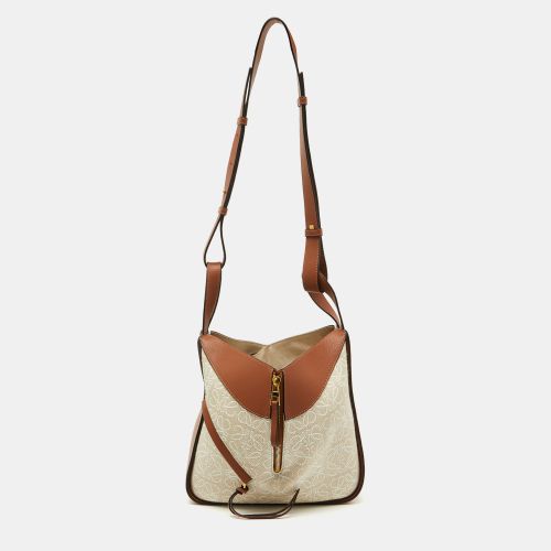 Tan Fabric and Leather Hammock Small 2way Hand Shoulder Bag - Loewe - Modalova