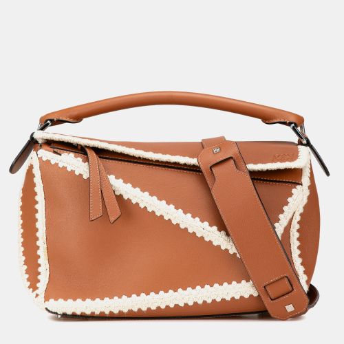 Medium Calfskin Crochet Trim Puzzle Satchel - Loewe - Modalova