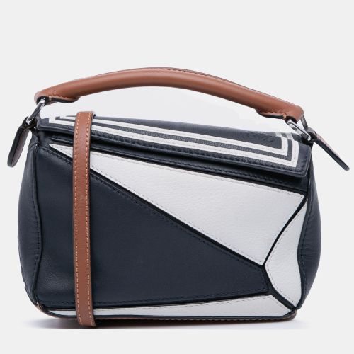 Loewe Navy Blue Mini Tricolor Calfskin Sailor Puzzle Satchel - Loewe - Modalova
