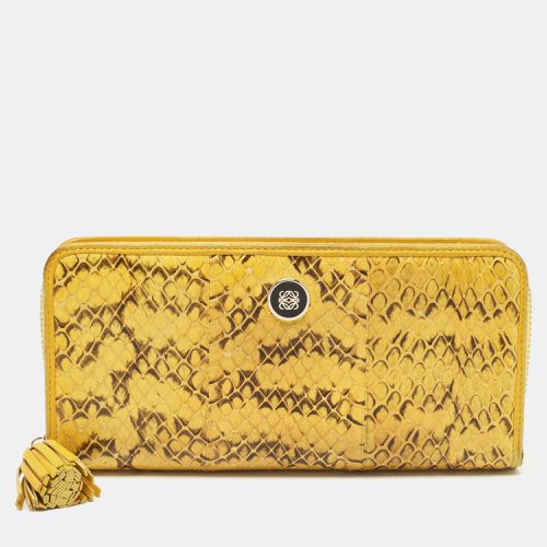 Loewe Yellow Snake Leather Tassel Zip Around Wallet - Loewe - Modalova