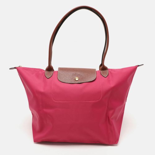 Longchamp Pink/Brown Nylon and Leather Large Le Pliage Tote - Longchamp - Modalova