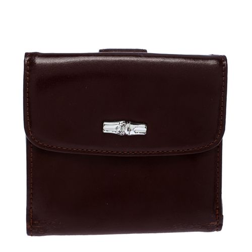 Longchamp Maroon Leather Roseau Compact Wallet - Longchamp - Modalova