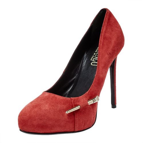 Loriblu Red Suede Crystal Embellished Platform Pumps Size 36 - Loriblu - Modalova