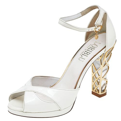 Loriblu White Patent Leather Ankle Strap Sandals Size 37 - Loriblu - Modalova