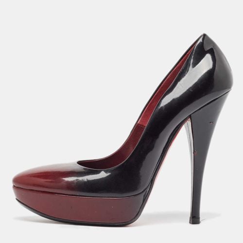 Loriblu Black/Burgundy Ombre Patent Leather Platform Pumps Size 39 - Loriblu - Modalova