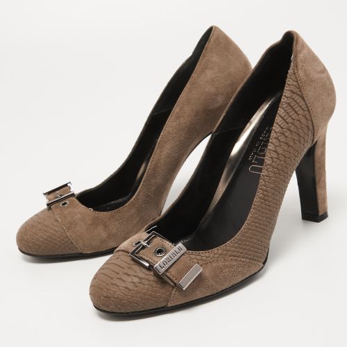 Size 37.5 Python Embossed Leather and Suede Pumps - Loriblu - Modalova