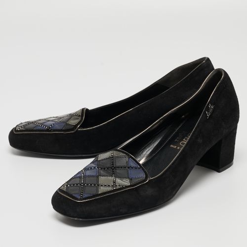 Suede Block Heel Loafer Pumps Size 39 - Loriblu - Modalova