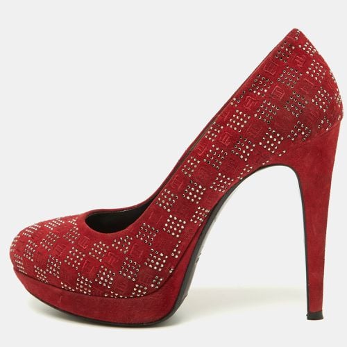 Loriblu Red Suede Crystal Embellished Platform Pumps Size 38 - Loriblu - Modalova