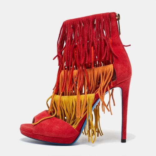 Loriblu Multicolor Suede Cut Out Fringe Platform Sandals Size 37.5 - Loriblu - Modalova