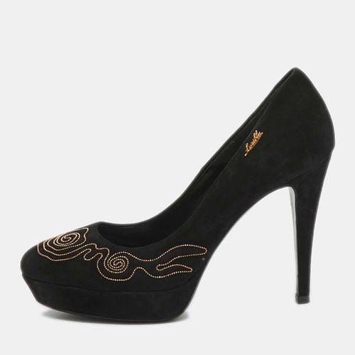 Suede Embellished Platform Pumps Size 38.5 - Loriblu - Modalova