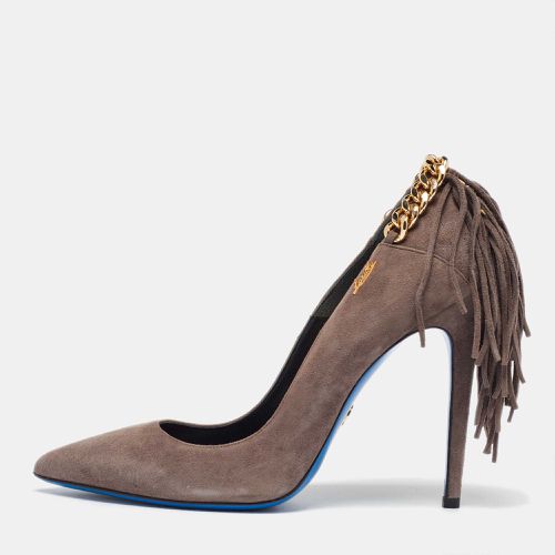 Loriblu Grey Suede Chain and Fringe Detailed Pointed Toe Pumps Size 39 - Loriblu - Modalova