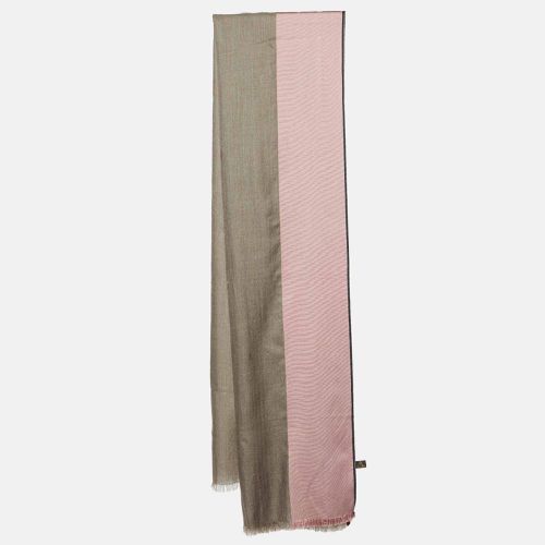 Loro Piana Brown/Pink Striped Silk & Wool Scarf - Loro Piana - Modalova