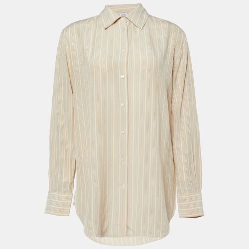 Loro Piana Beige Stripe Print Silk Buttoned-Up Shirt M - Loro Piana - Modalova