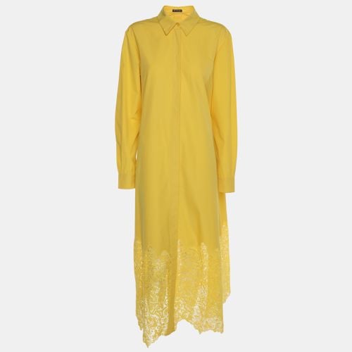 Loro Piana Yellow Cotton Macramé Lace-Trimmed Midi Dress M - Loro Piana - Modalova