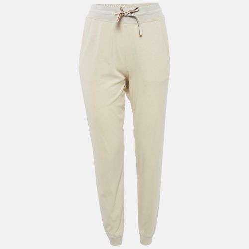 Loro Piana Beige Cotton Knit Contrast Panel Detail Joggers S - Loro Piana - Modalova