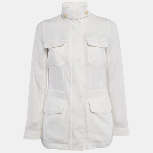 Loro Piana White Linen Traveler Zip-Up Jacket S - Loro Piana - Modalova