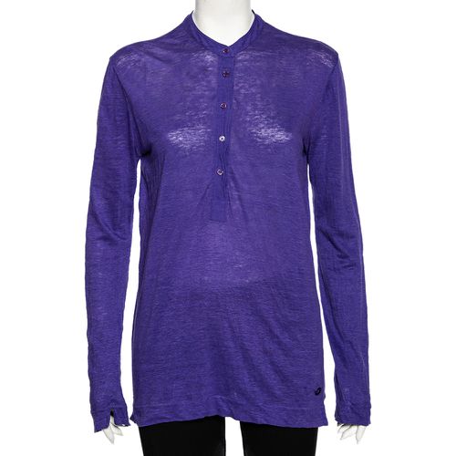 Loro Piana Purple Linen Long Sleeved Polo T-Shirt S - Loro Piana - Modalova