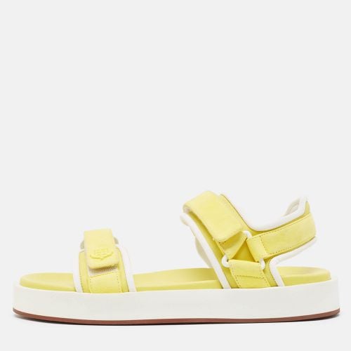 Loro Piana Yellow/White Suede and Fabric Waikiki Sandals Size 37 - Loro Piana - Modalova