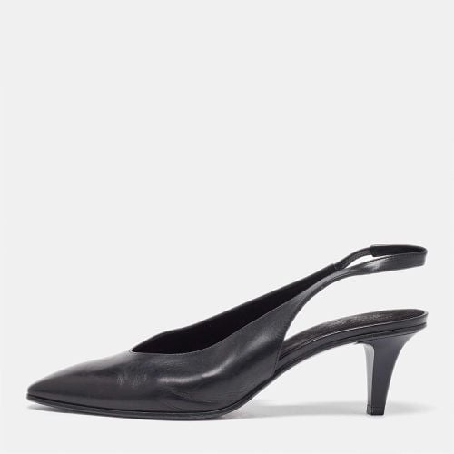 Loro Piana Black Leather Rebecca Pointed Toe Slingback Pumps Size 39 - Loro Piana - Modalova