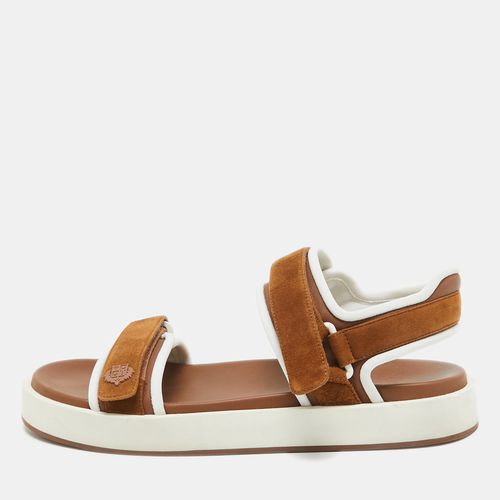 Loro Piana Brown Fabric and Suede Waikiki Flat Sandals Size 40 - Loro Piana - Modalova