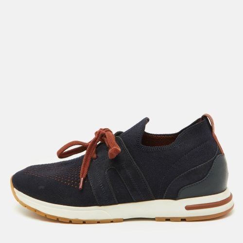 Loro Piana Navy Blue Knit Fabric 360 LP Flexy Walk Low Top Sneakers Size 36 - Loro Piana - Modalova