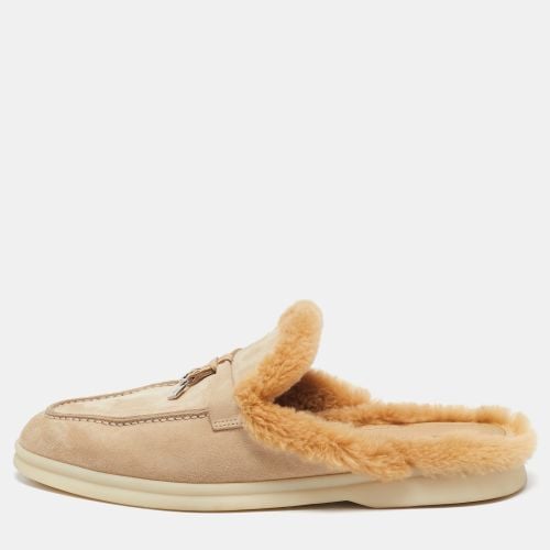 Loro Piana Beige Suede Fur Babouche Charms Walk Mules Size 38.5 - Loro Piana - Modalova