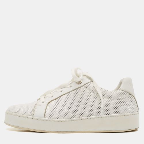 Loro Piana White Perforated Leather Low Top Sneakers Size 37 - Loro Piana - Modalova