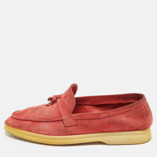 Loro Piana Red Suede Summer Charms Walk Loafers Size 37.5 - Loro Piana - Modalova