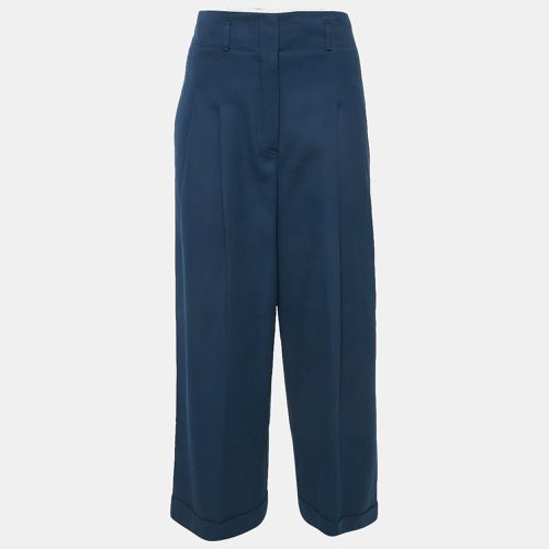 Loro Piana Blue Cotton Pleated Wide Leg Trousers S - Loro Piana - Modalova