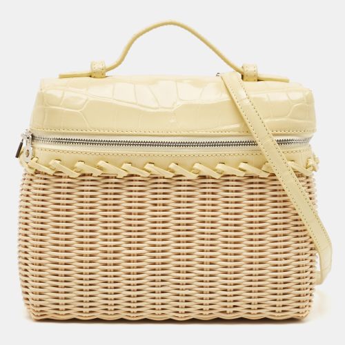 Loro Piana Yellow/Beige Alligator and Wicker Extra Pocket L19 Pouch - Loro Piana - Modalova