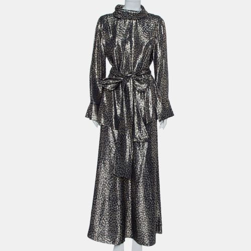 Layeur Metallic Fil Coupe Belted Tunic Top & Maxi Skirt L - LAYEUR - Modalova