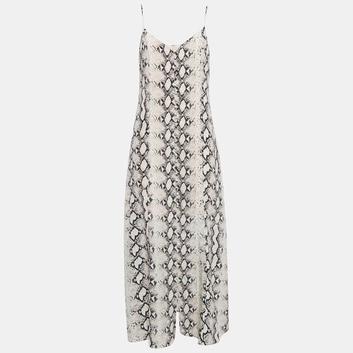 L'agence Pink Python Print Silk Button Romee Midi Dress S - L'agence - Modalova