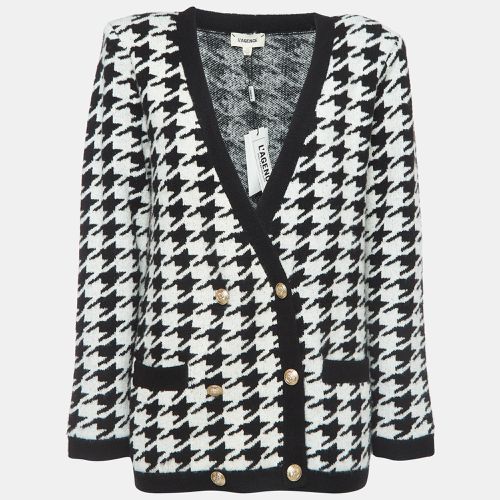 White Maddy Houndstooth Double Breasted Cardigan L - L'agence - Modalova