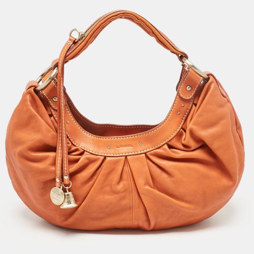 Lancel Orange Pleated Leather Bell Hobo - Lancel - Modalova