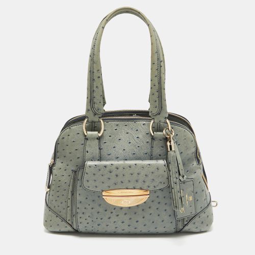 Lancel Blue Ostrich Embossed Leather Adjani Satchel - Lancel - Modalova