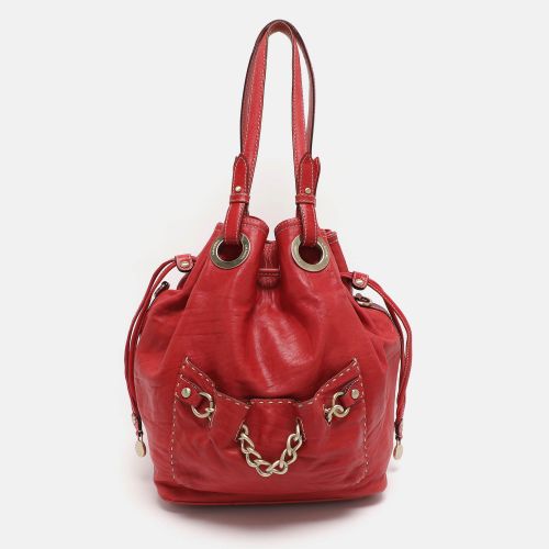 Lancel Red Leather Drawstring Hobo - Lancel - Modalova