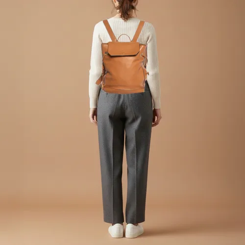 Lancel Brown Leather Flap Backpack - Lancel - Modalova