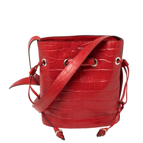 Croc Embossed Leather Le Huit Bucket Bag - Lancel - Modalova