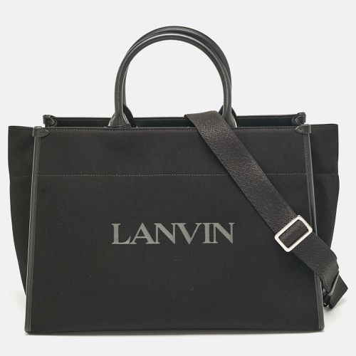 Lanvin Black Canvas and Leather Medium In & Out Tote - Lanvin - Modalova