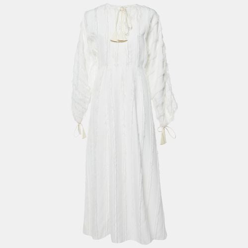 Lanvin Off-White Crepe Fringed Maxi Dress M - Lanvin - Modalova